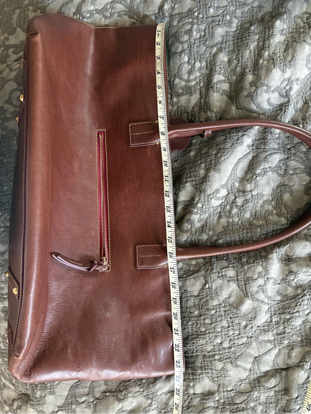 Dooney & Bourke Chestnut Brown Large Leather Shoulder Tote - Picture 11 of 13